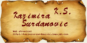 Kazimira Surdanović vizit kartica